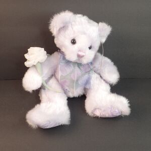First & Main SHIMMERS Light Lavender Bear Plush Stuffed Animal Seated 8” w/Tag